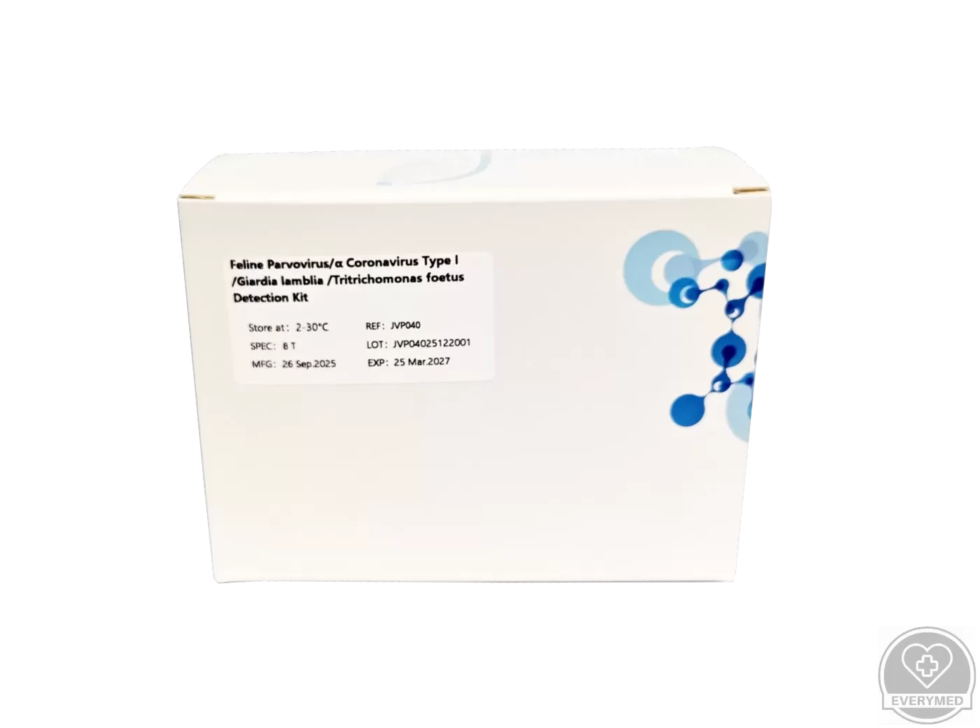 PCR teszt - macskák gyomor- és bélrendszeri panelje (4 komponens) –  8 teszt/doboz