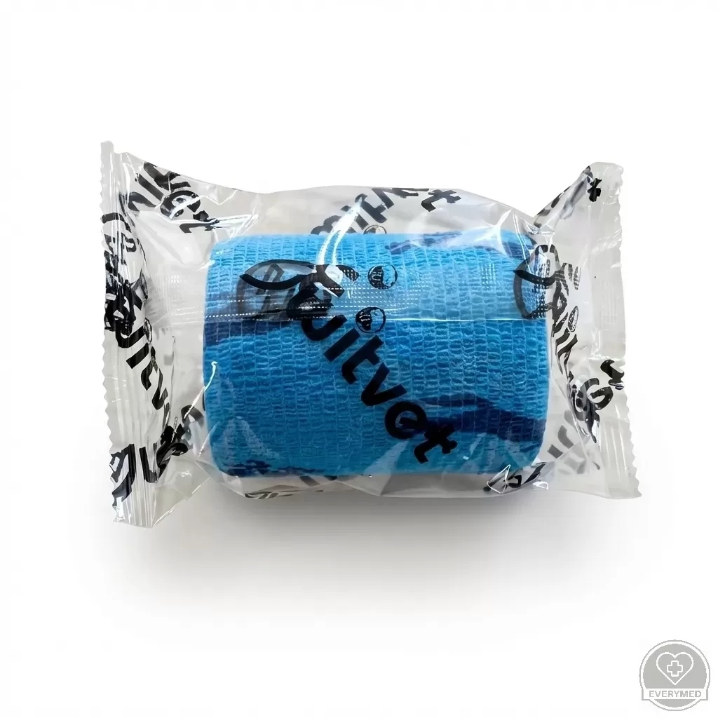 Öntapadós rugalmas kötszer, kék ló mintás, 5 cm x 4,5 m, 12 db