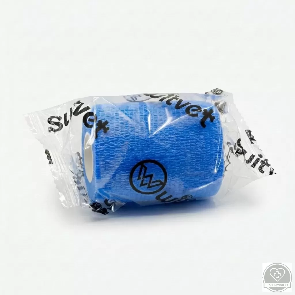 Öntapadós rugalmas kötszer, kék, 5 cm x 4,5 m, 12 db