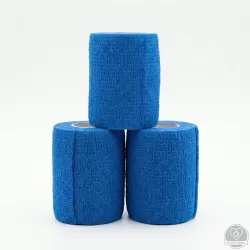 Öntapadós rugalmas kötszer, kék, 7,5 cm x 4,5 m, 12 db