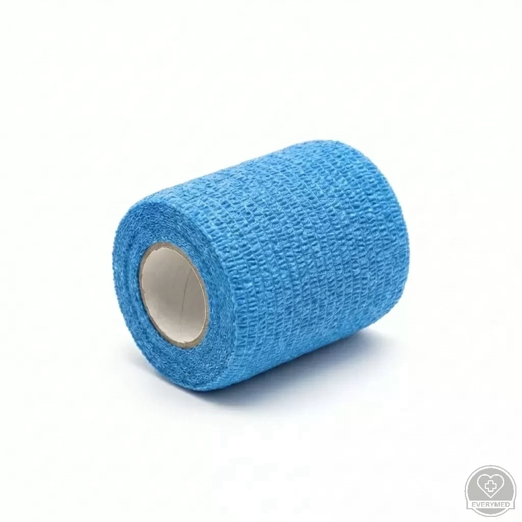 Öntapadós rugalmas kötszer, világoskék, 5 cm x 4,5 m, 12 db