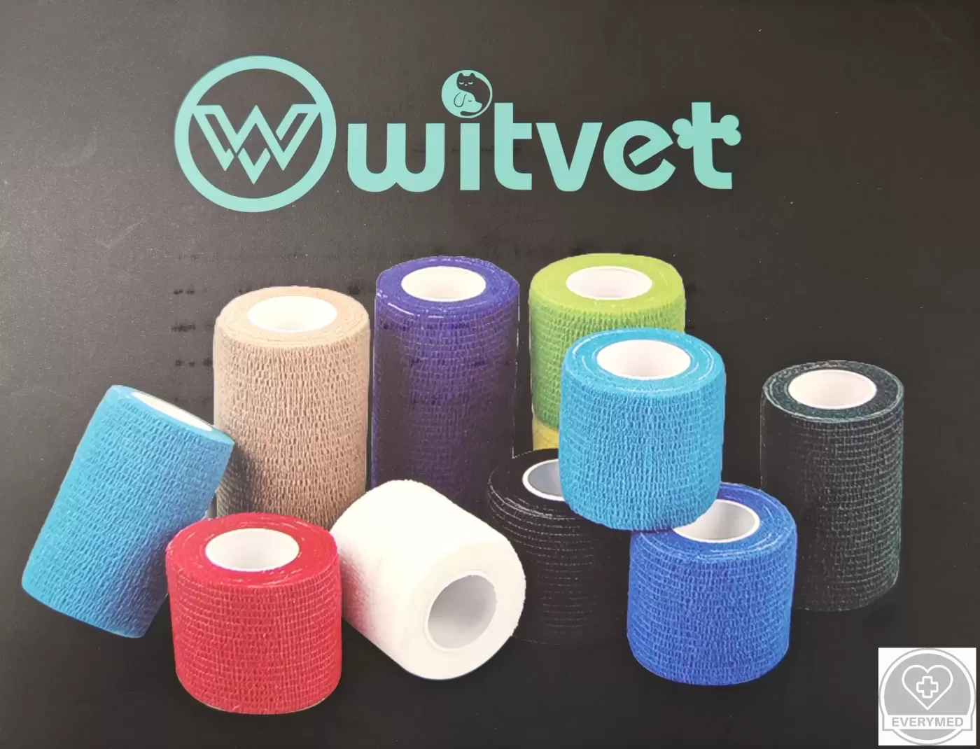 Öntapadós rugalmas kötszer, sötétzöld, 5 cm x 4,5 m, 12 db