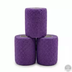 Öntapadós rugalmas kötszer, lila, 10 cm x 4,5 m, 12 db