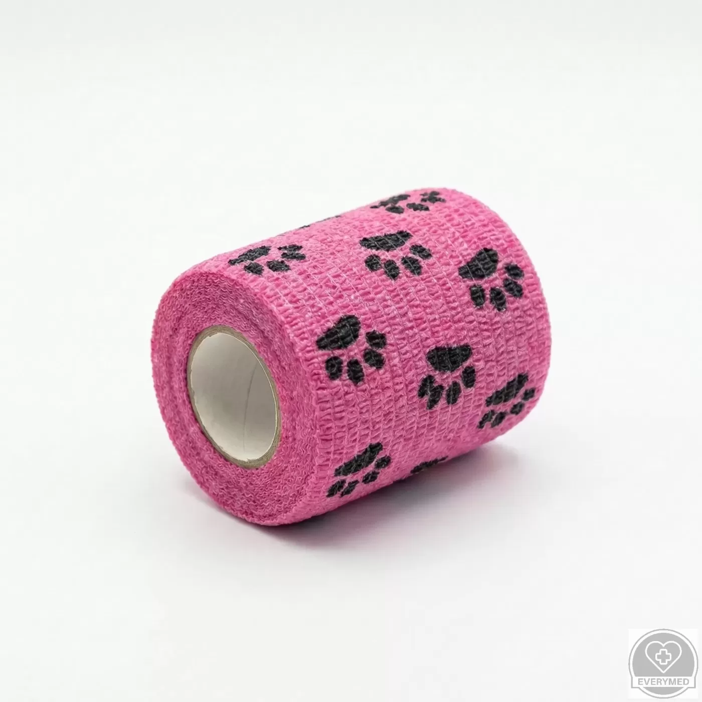 Öntapadós rugalmas kötszer, rózsaszín mancs mintás, 7,5 cm x 4,5 m, 12 db