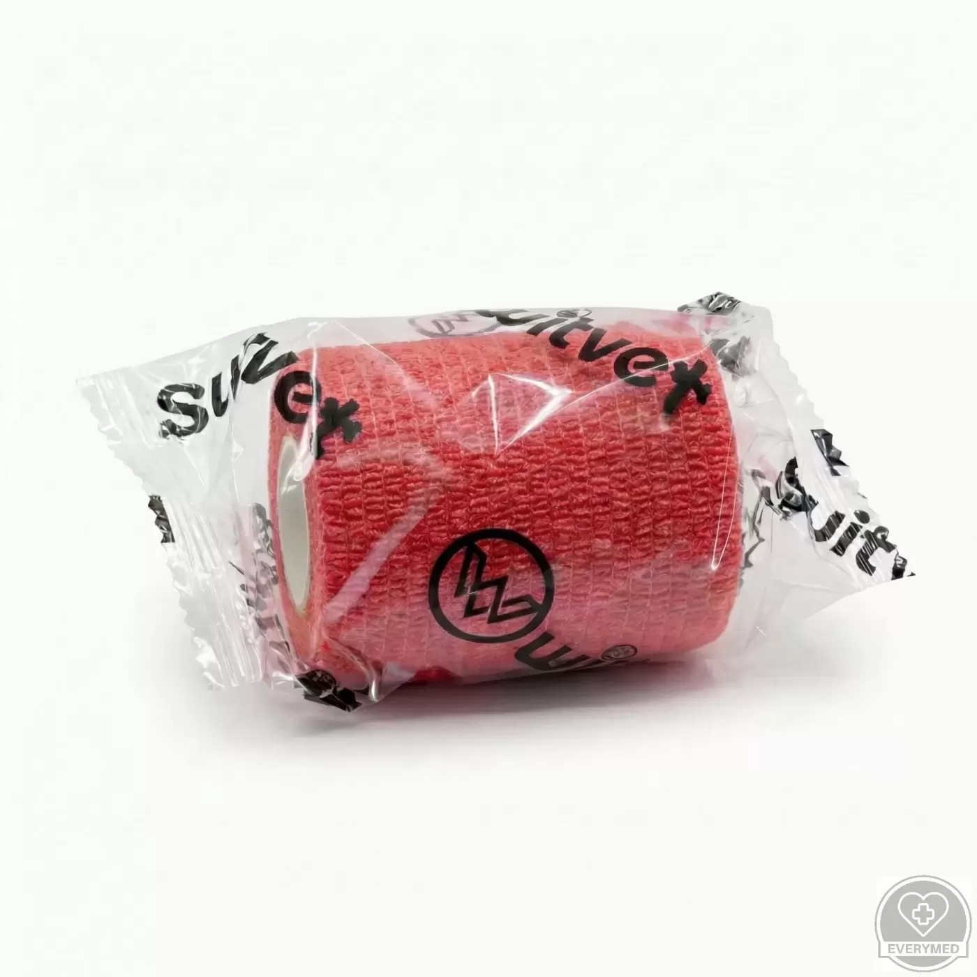 Öntapadós rugalmas kötszer, piros, 7,5 cm x 4,5 m, 12 db