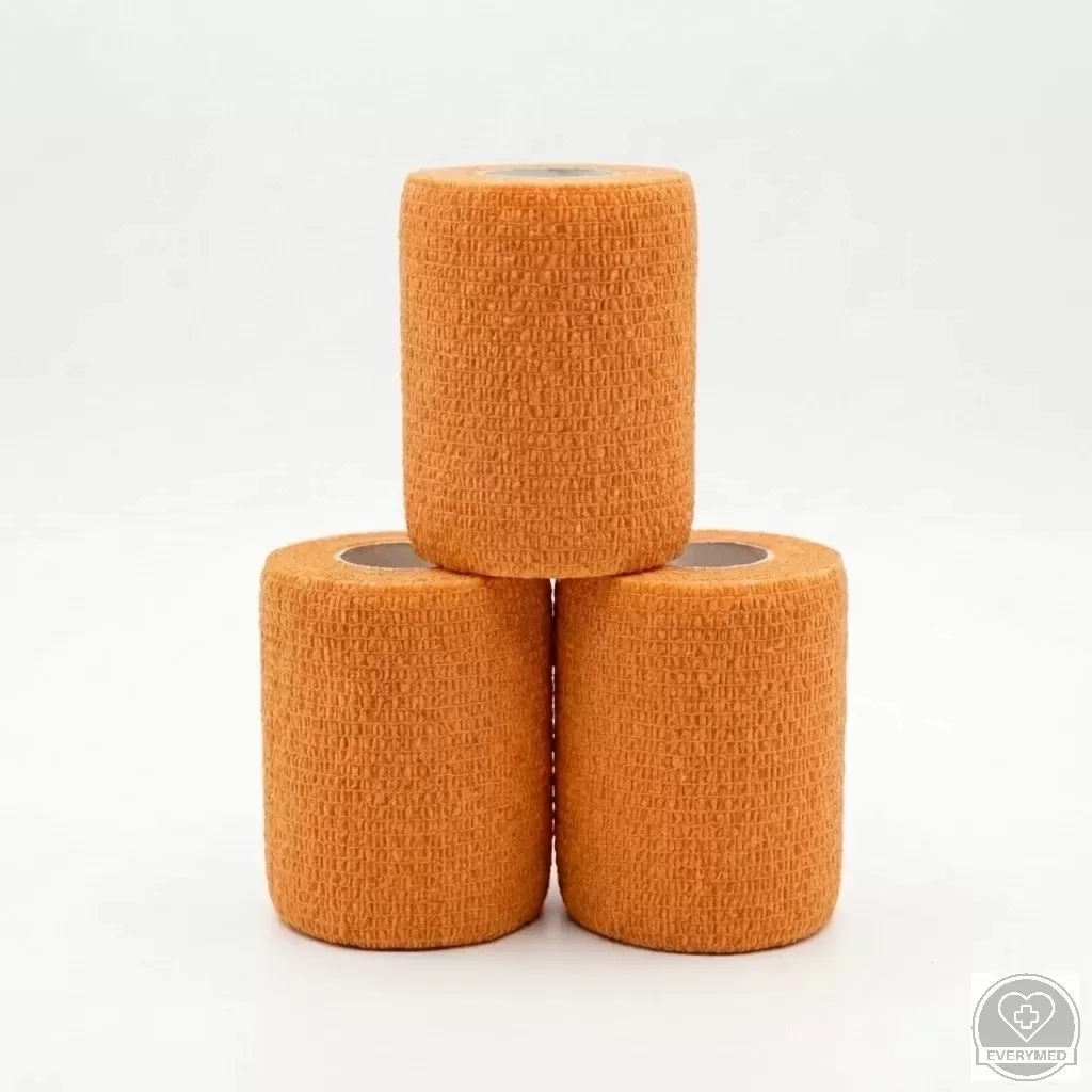 Öntapadós rugalmas kötszer, narancs, 10 cm x 4,5 m, 12 db