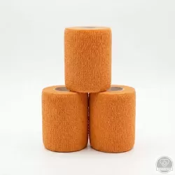 Öntapadós rugalmas kötszer, narancs, 10 cm x 4,5 m, 12 db