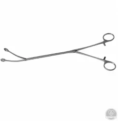 Mellkassebészeti nyirokcsomó fogó, VATS, hossz: 350 mm, ovális fej átmérője: 8 mm