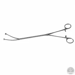 Mellkassebészeti Allis fogó, VATS, hossz: 350 mm, ívelt fej szélessége: 8 mm
