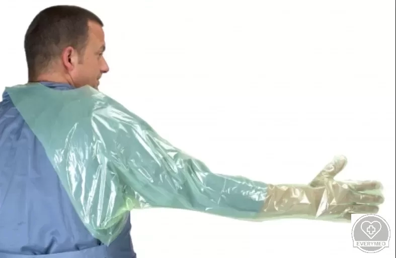 Vállvédős egyszer használatos állatorvosi vizsgálókesztyű