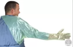 Vállvédős egyszer használatos állatorvosi vizsgálókesztyű