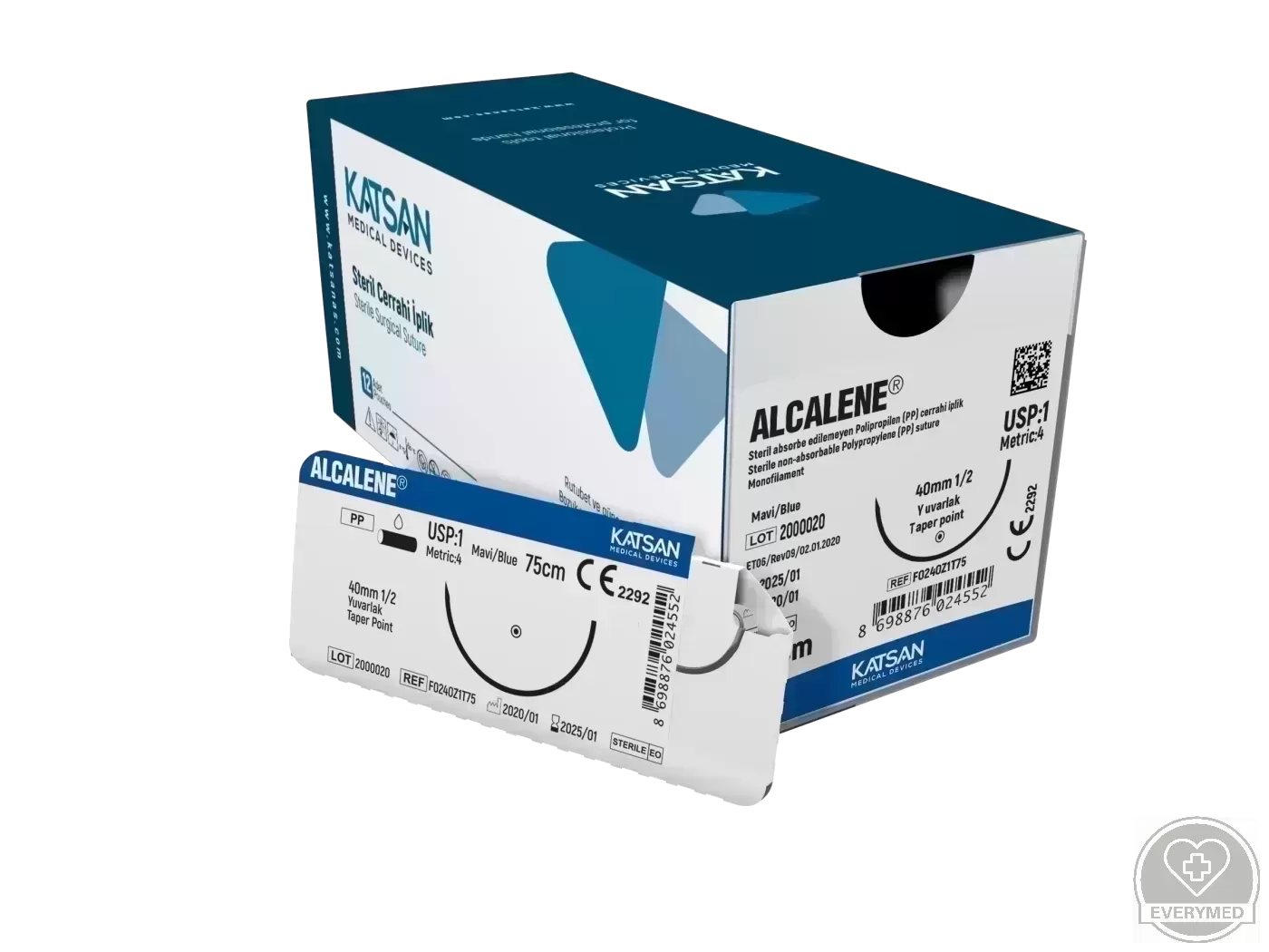 Alcalene varróanyag 4/0 75 cm 3/8 20 mm x 2 körtű