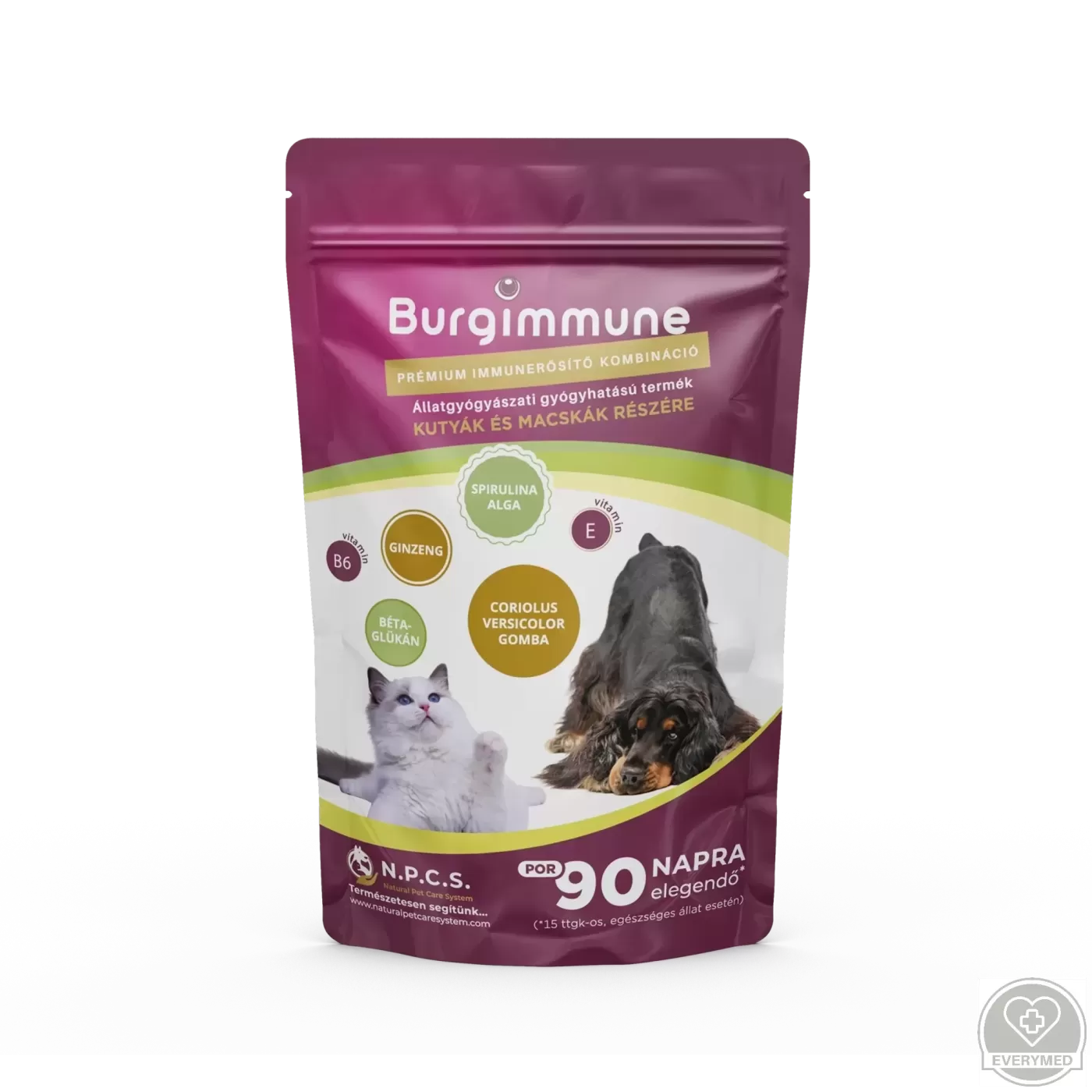 Burgimmune prémium immunerősítő kombináció (por, 135 g - 90 napra)