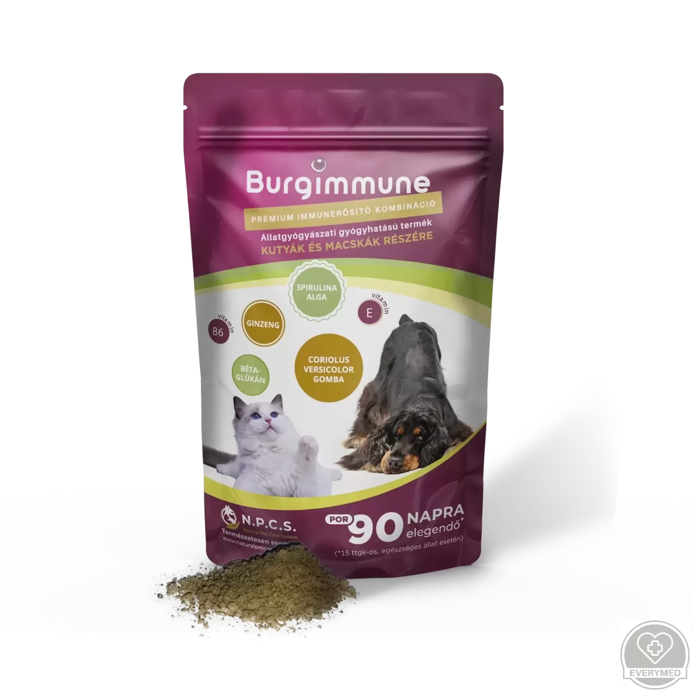 Burgimmune prémium immunerősítő kombináció (por, 135 g - 90 napra)