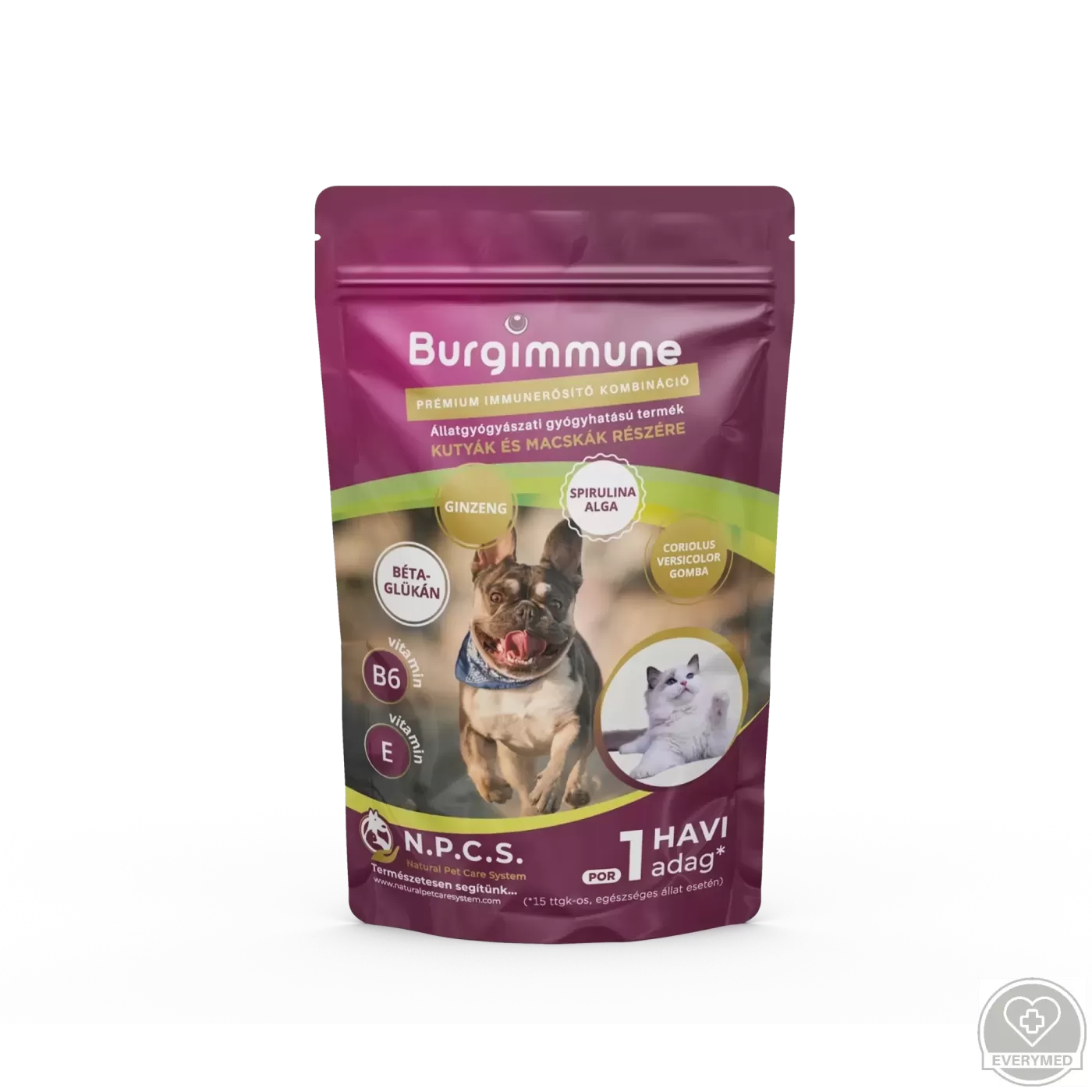 Burgimmune prémium immunerősítő kombináció (por, 45 g - havi adag)