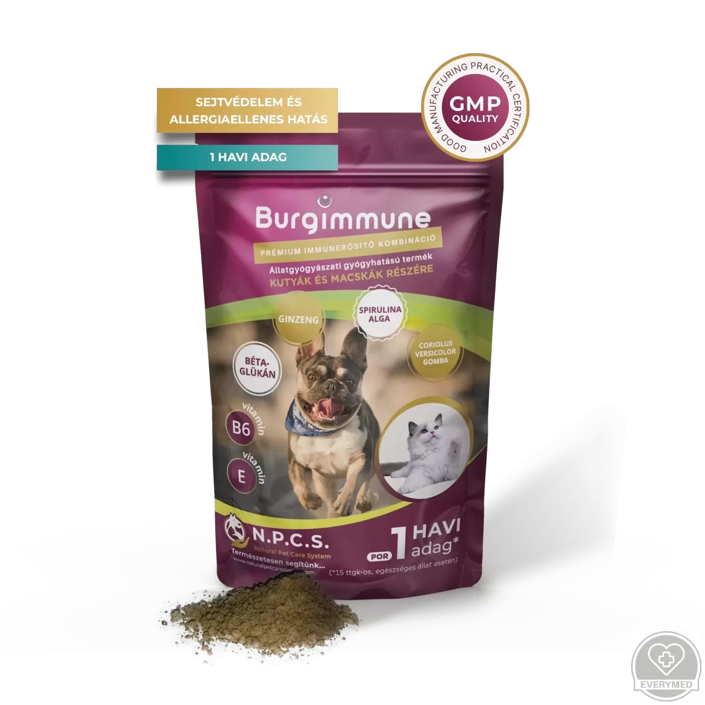 Burgimmune prémium immunerősítő kombináció (por, 45 g - havi adag)