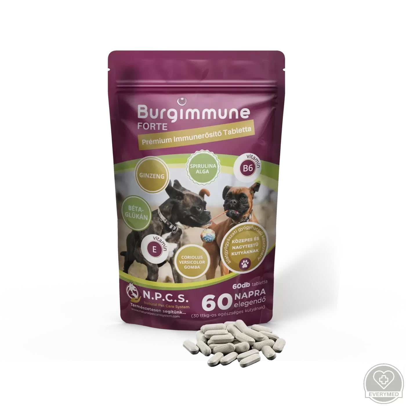 Burgimmune forte prémium immunerősítő (tabletta, 60 db-os - 60 napra)